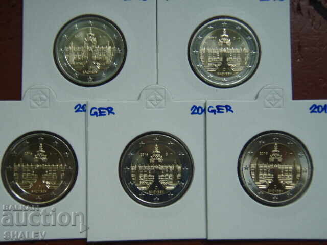 2 Euro 2016 Germania "Sachsen" A,D,F,G,J /Germaniya/ - 2 euro cu preț € 30.89 | 60.42 BGN