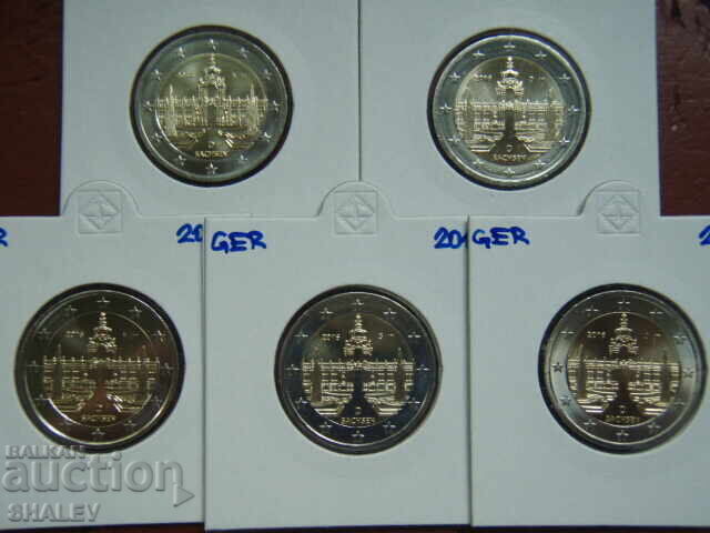 2 Euro 2016 Germania "Sachsen" A,D,F,G,J /Germaniya/ - 2 euro