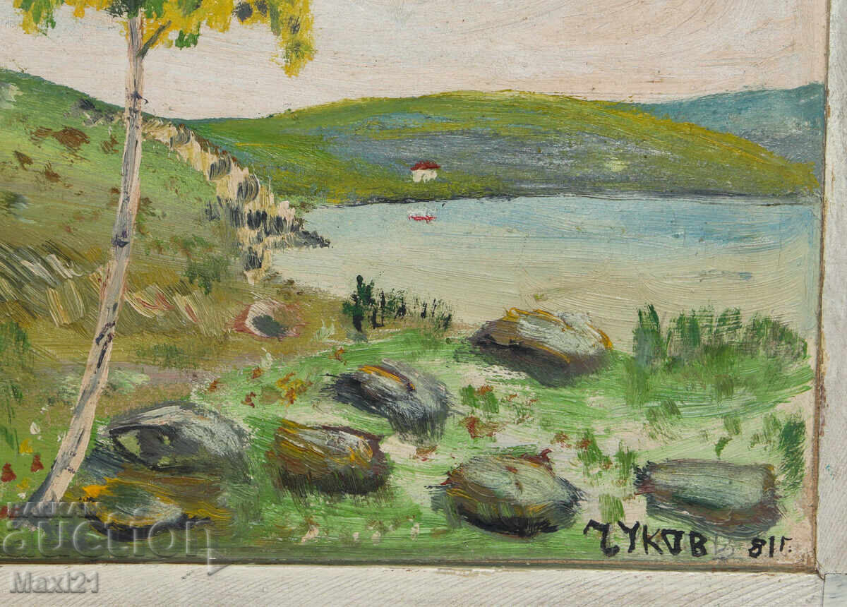 Oil painting, genre landscape, rural idyll, signed 1981 - 6