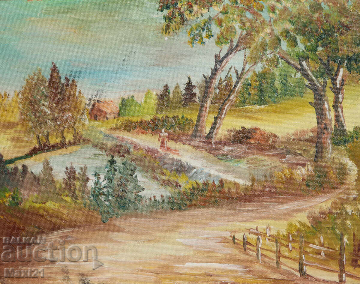 Auction  Oil painting autumn landscape