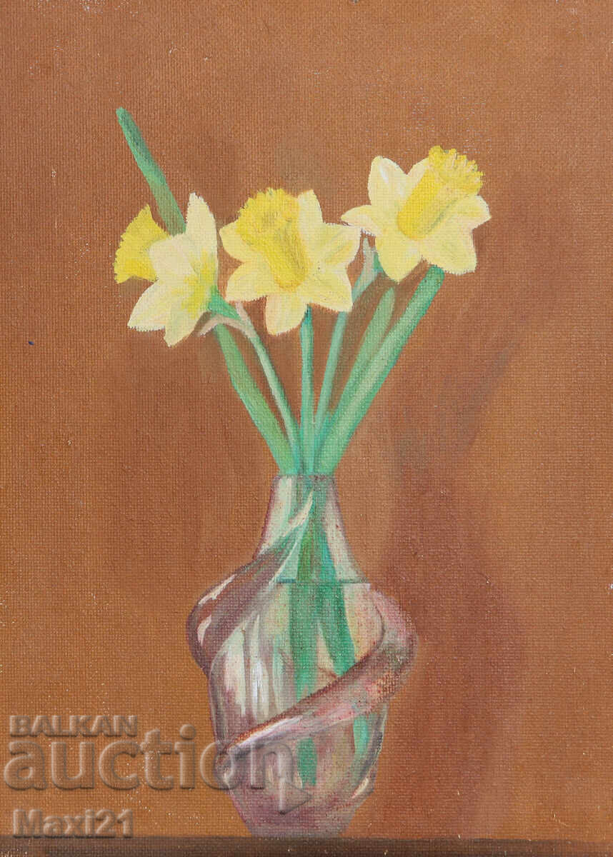 Still life painting, vase with flowers Still life painting, vase with flowers