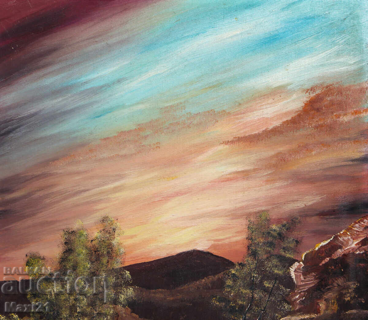 Доставка на Маслена картина речен пейзаж, красива природа