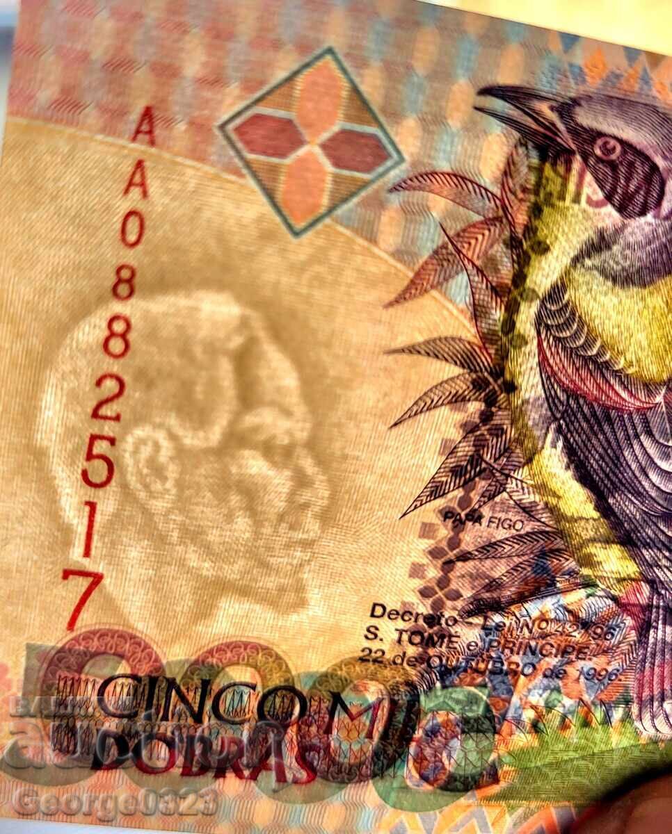 Δημοπρασία Σάο Τομέ και Πρίνσιπε 1996 5000 ντόμπρα UNC Νέα