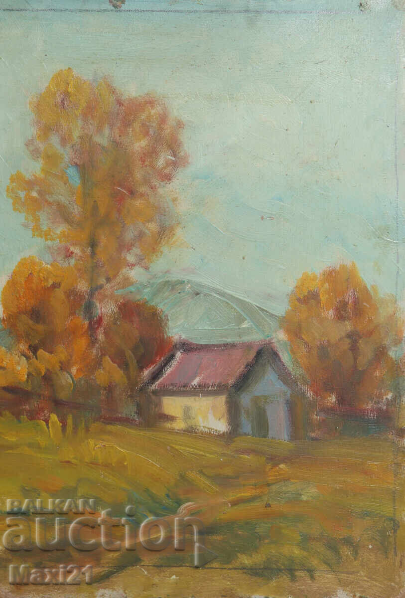 Δημοπρασία Ελαιογραφία τοπίο φθινόπωρο