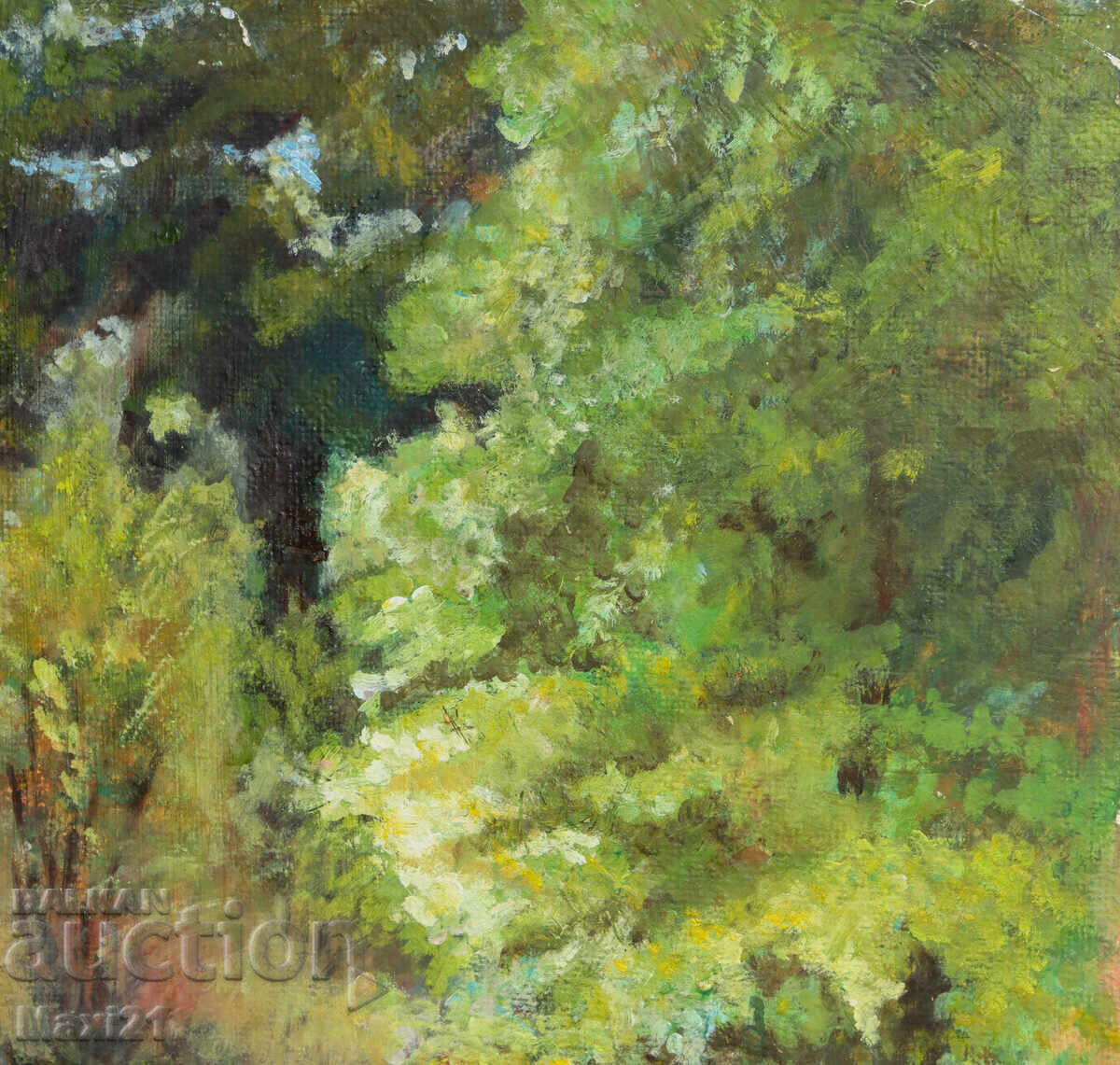 Delivery of Oil painting, forest landscape, signed 1995