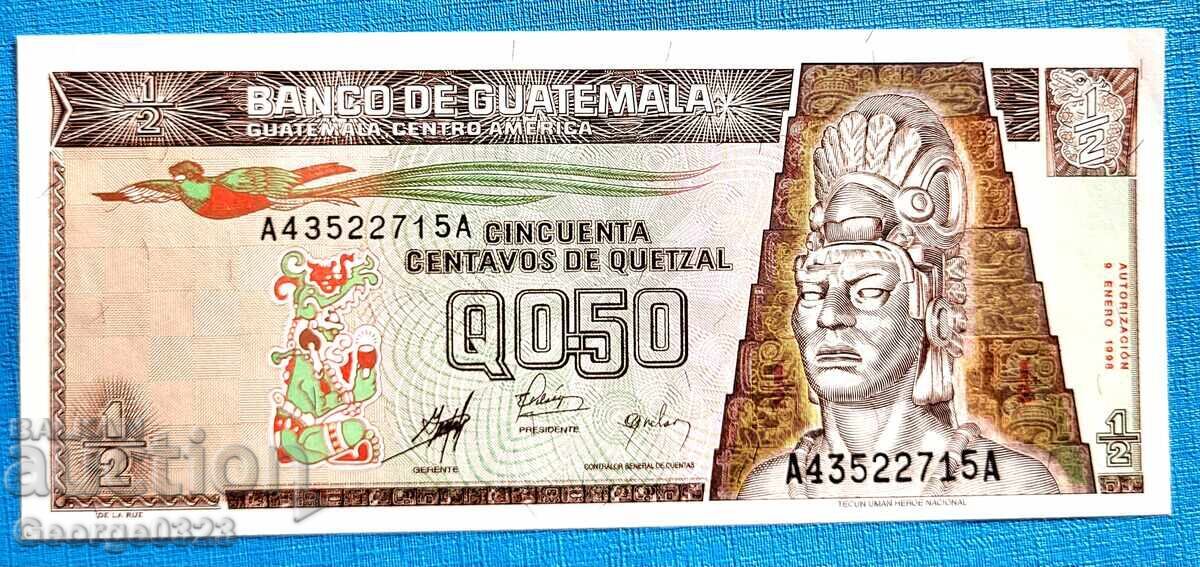 Guatemala 1998 1/2 quetzal UNC Nouă