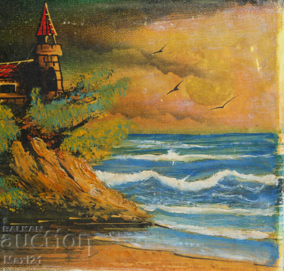 Oil painting landscape, seaside - 6