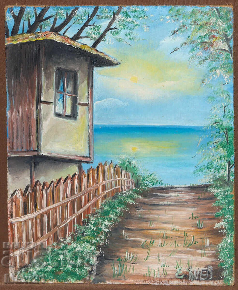 Έργο θαλάσσιου τοπίου, ελαιογραφία με τιμή 200.00 BGN | € 102.26