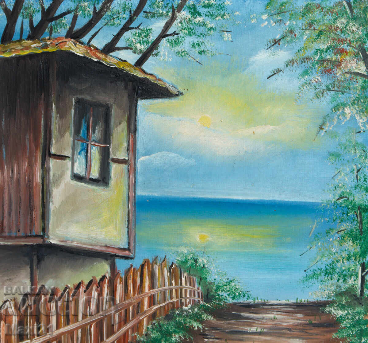 Παράδοση Έργο θαλάσσιου τοπίου, ελαιογραφία