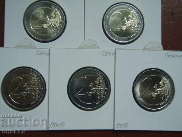 2 Euro 2009 Germany "Saarland" A,D,F,G,J /Германия/ - 2 евро - 5