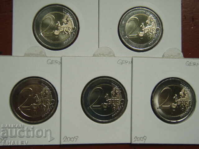 2 Euro 2009 Germany "Saarland" A,D,F,G,J /Германия/ - 2 евро - 6
