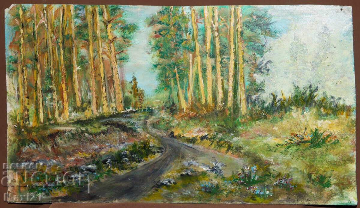 Painting landscape mountain path oil paints with price 200.00 BGN | € 102.26