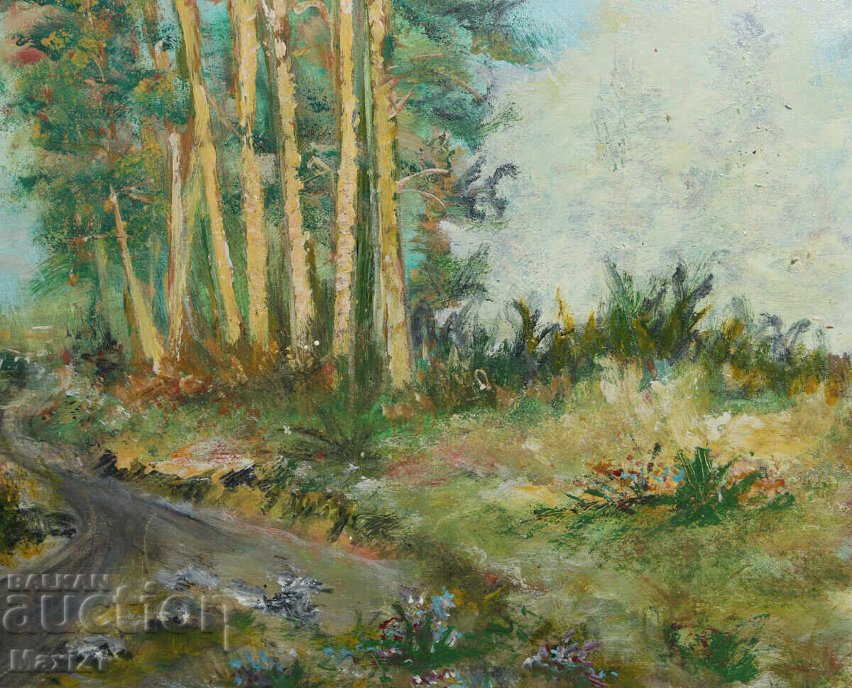 Painting landscape mountain path oil paints - 6