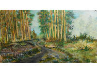 Tablou peisaj potecă montană ulei