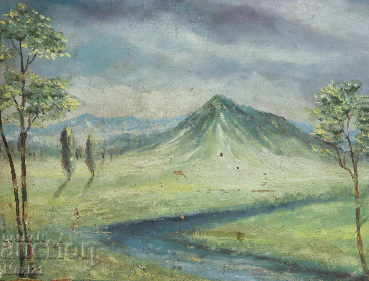 Έργο ζωγραφικής φυσικού τοπίου, ελαιογραφία - 5