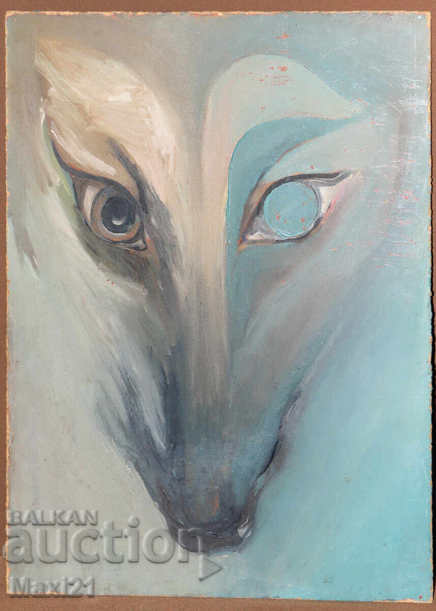 Oil painting wolf with price 200.00 BGN | € 102.26