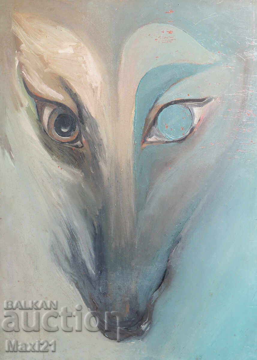 Auction  Oil painting wolf
