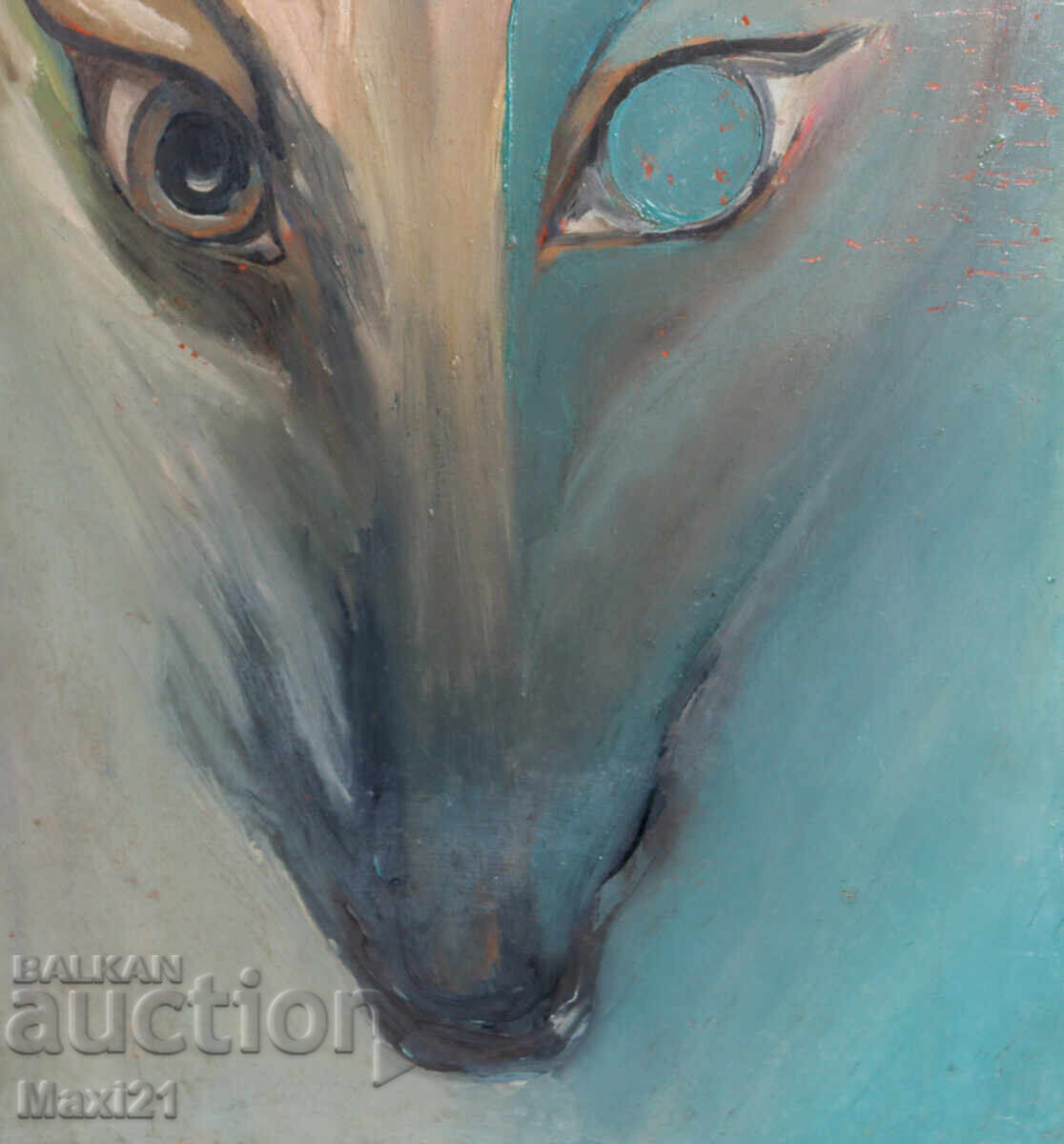 Oil painting wolf - 5