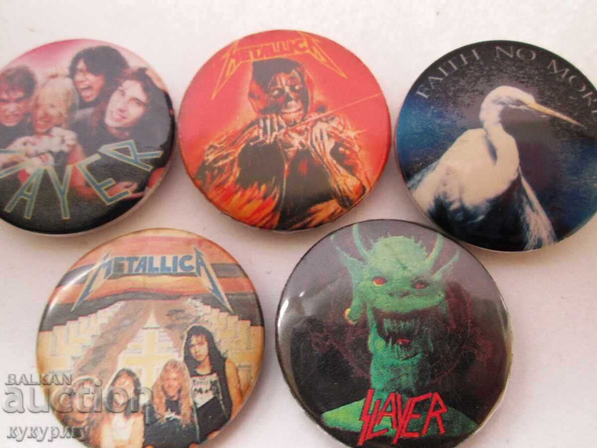 Lot of old heavy metal badges, caps Metallica and Slayer with price 35.00 BGN | € 17.90