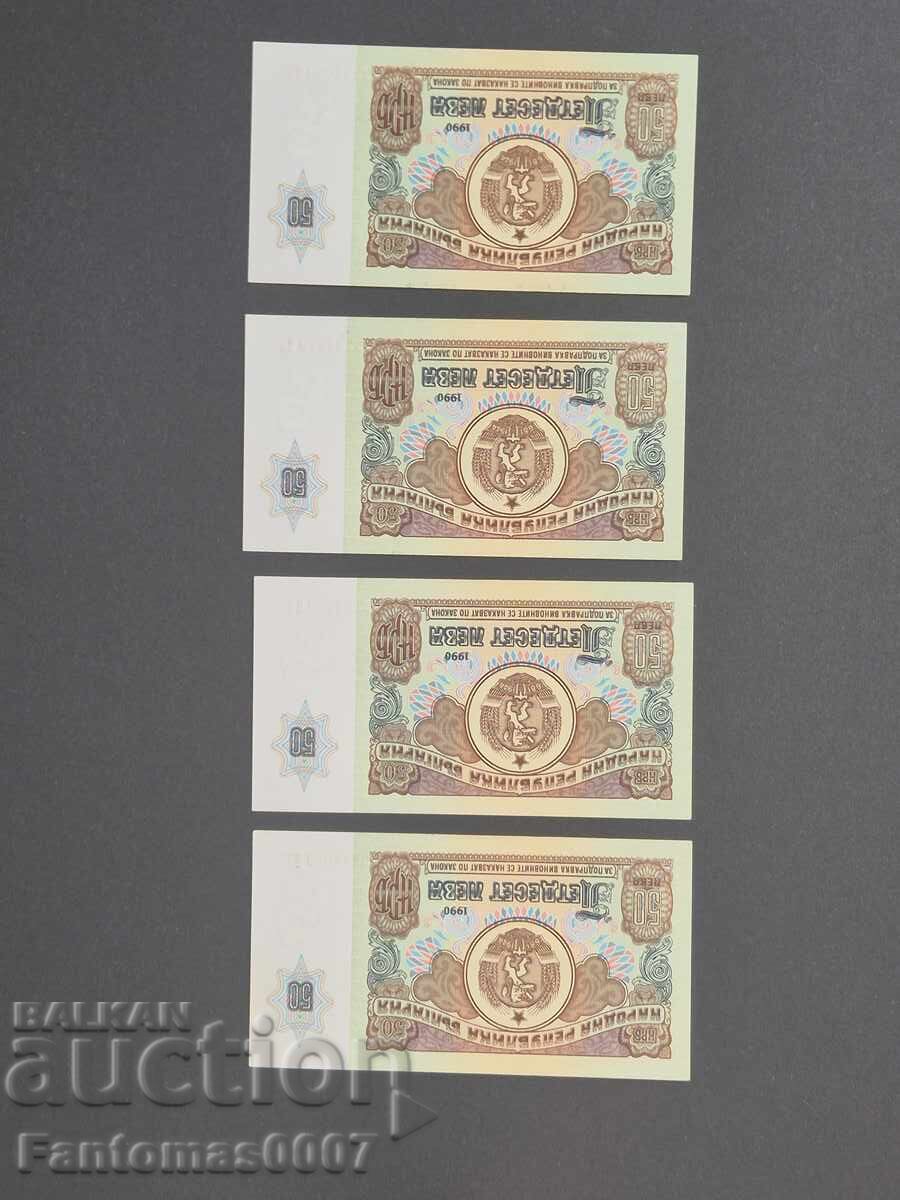 Delivery of Set of 50 BGN 1990 Banknotes Consecutive Numbers UNC Delivery of Set of 50 BGN 1990 Banknotes Consecutive Numbers UNC