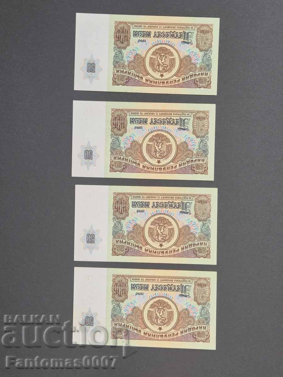 Set of 50 BGN 1990 Banknotes Consecutive Numbers UNC - 5 Set of 50 BGN 1990 Banknotes Consecutive Numbers UNC - 5