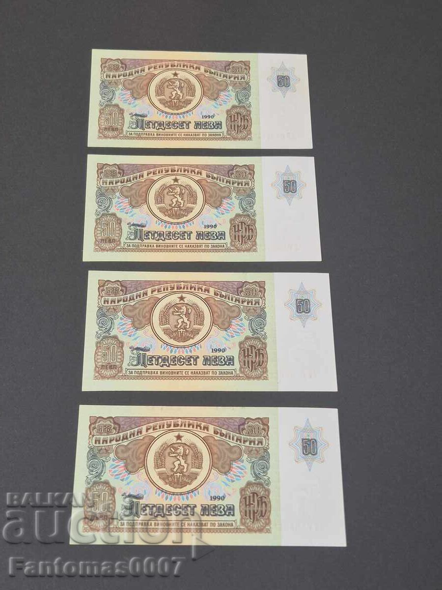Set of 50 BGN 1990 Banknotes Consecutive Numbers UNC - 7 Set of 50 BGN 1990 Banknotes Consecutive Numbers UNC - 7