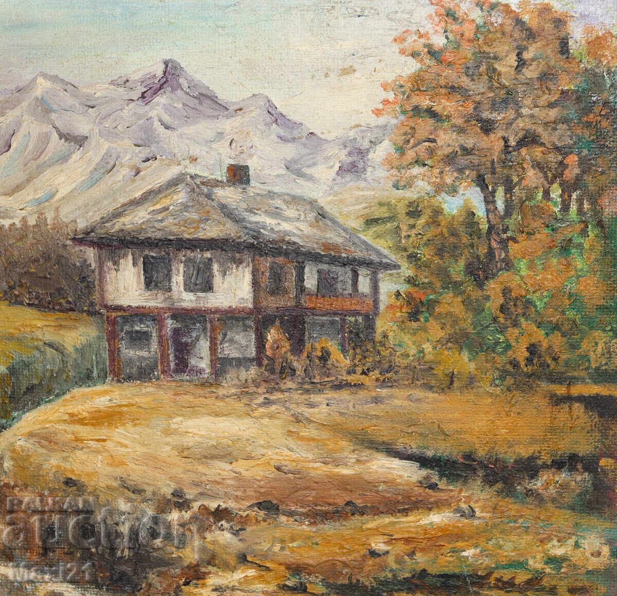 Oil painting natural landscape, house in the mountains - 6 Oil painting natural landscape, house in the mountains - 6