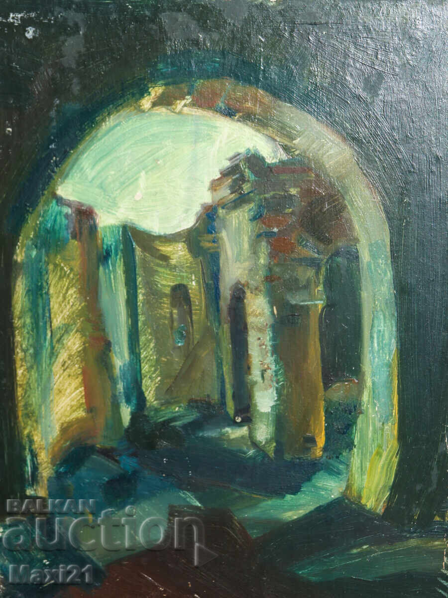 Δημοπρασία Ελαιογραφία αστικού τοπίου