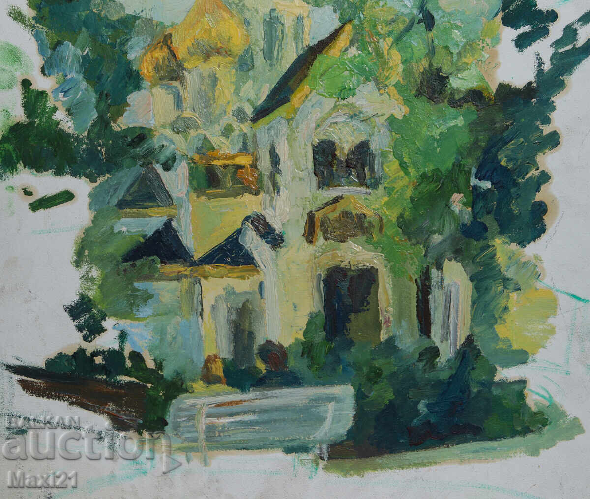 Tablou ulei pe pânză peisaj urban abstract - 6 Tablou ulei pe pânză peisaj urban abstract - 6