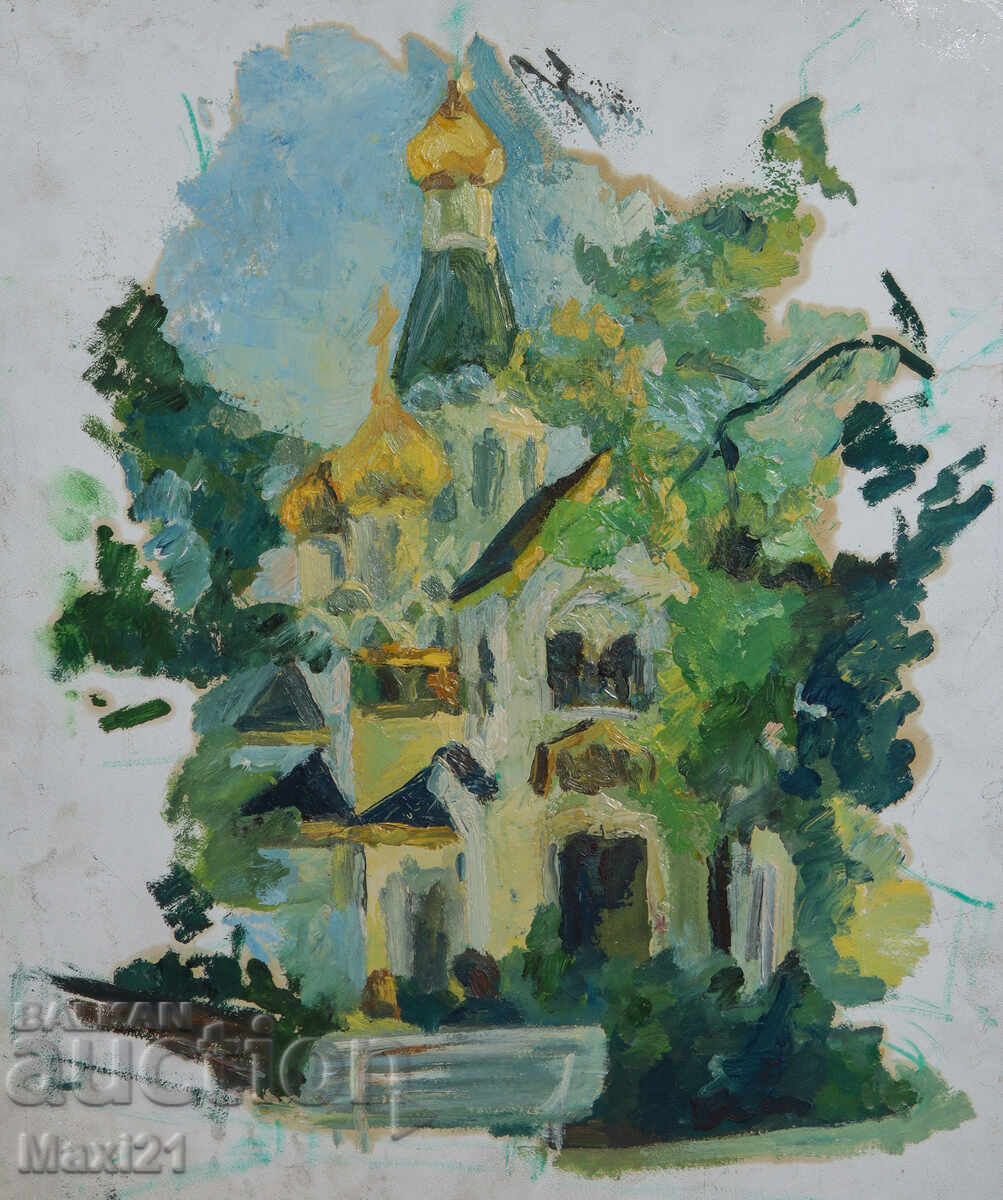 Tablou ulei pe pânză peisaj urban abstract Tablou ulei pe pânză peisaj urban abstract