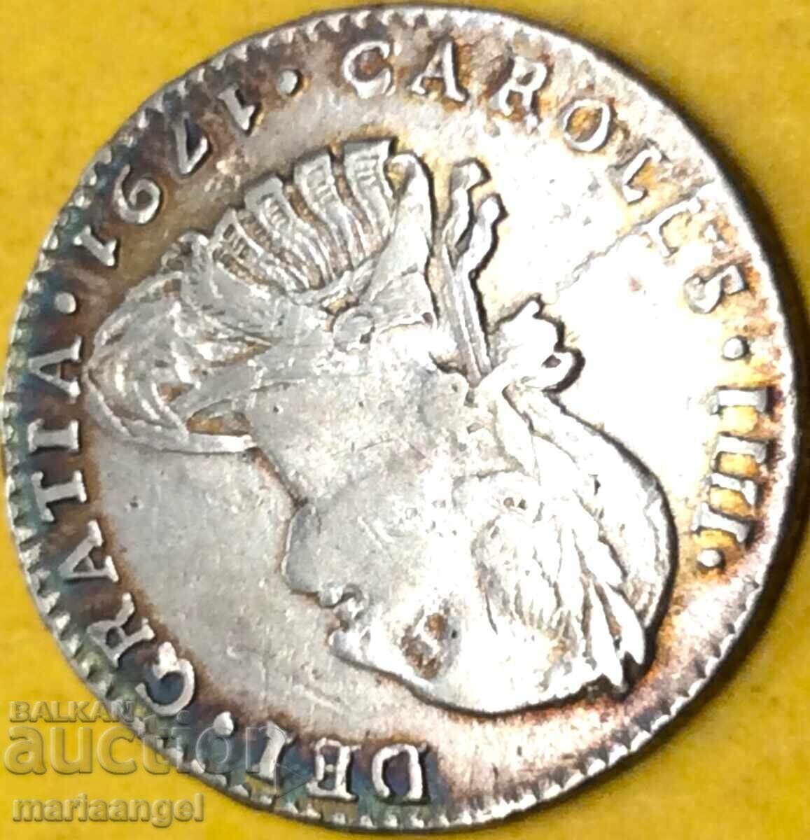 Spain 1 Real 1791 Lima Carlos IV silver patina - RARE - 6