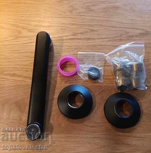 Robinet de perete pentru bucătărie și baie – Gura de scurgere rotativă la 360°, negru - 6