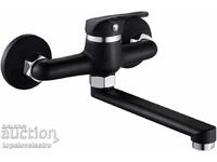 Robinet de perete pentru bucătărie și baie – Gura de scurgere rotativă la 360°, negru