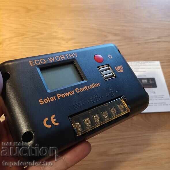 30A соларен контролер с LCD дисплей и USB портове – 12V/24V - 5