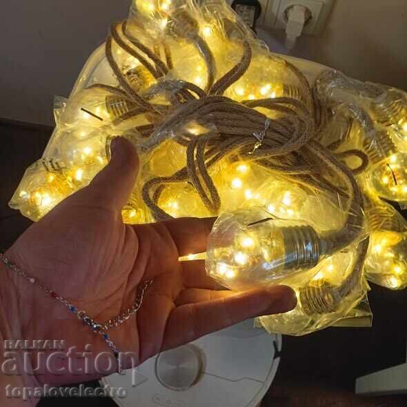 LED Vintage String Lights 6 m, 20 pcs. warm white, remote control - 7