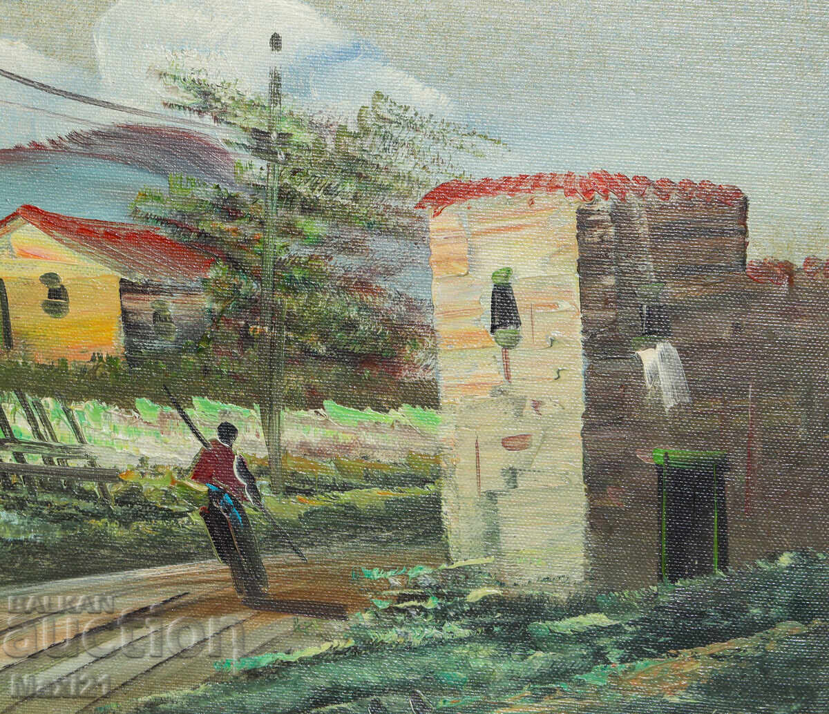 Ελαιογραφία τοπίο υπογεγραμμένο πλαισιωμένο - 5