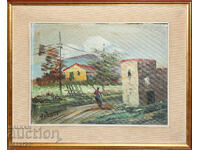 Tablou ulei pe pânză peisaj semnat, înrămat