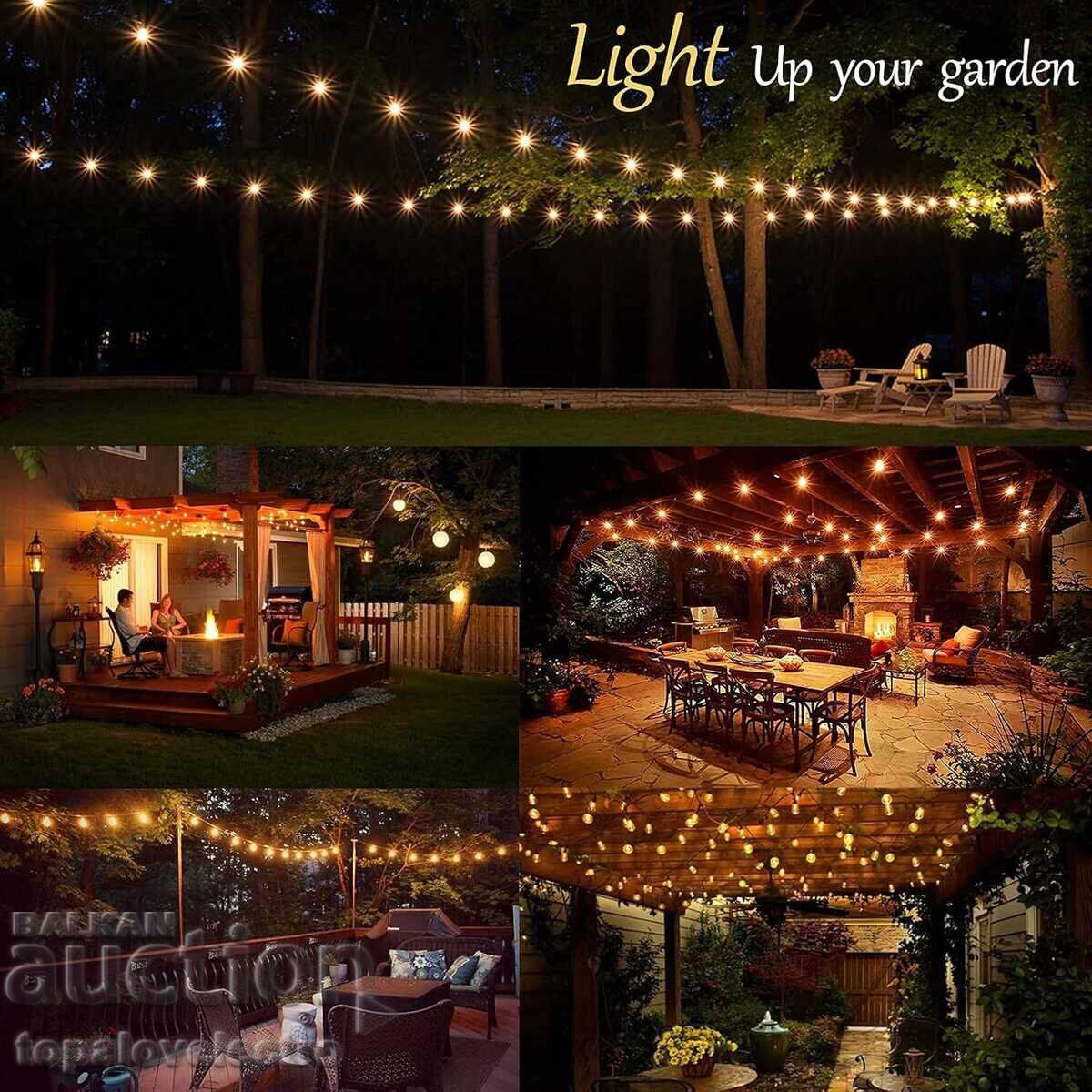 Lămpi LED pentru exterior 10m, 25+3 becuri G40 cu preț 21.00 BGN | € 10.74