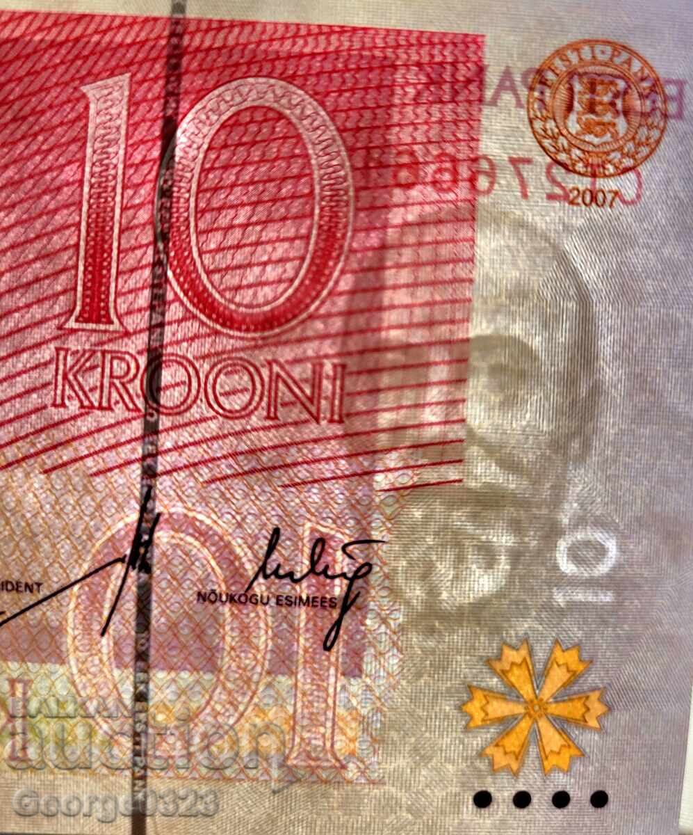 Licitație Estonia 2007 10 coroane UNC Nouă