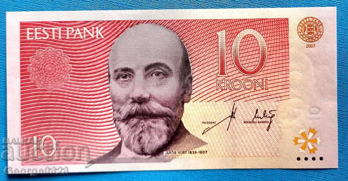 Estonia 2007 10 coroane UNC Nouă