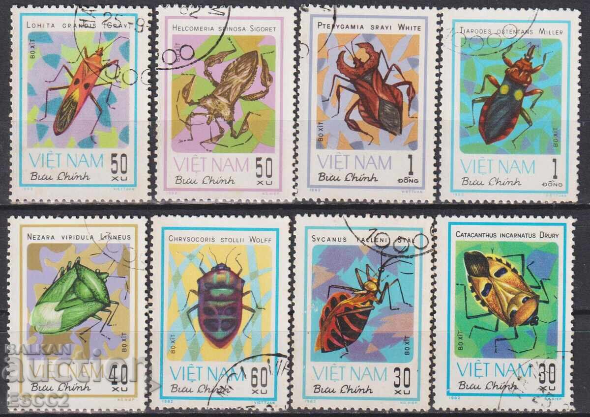 Cancelled Fauna Stamps Insects Beetles 1982 from Vietnam