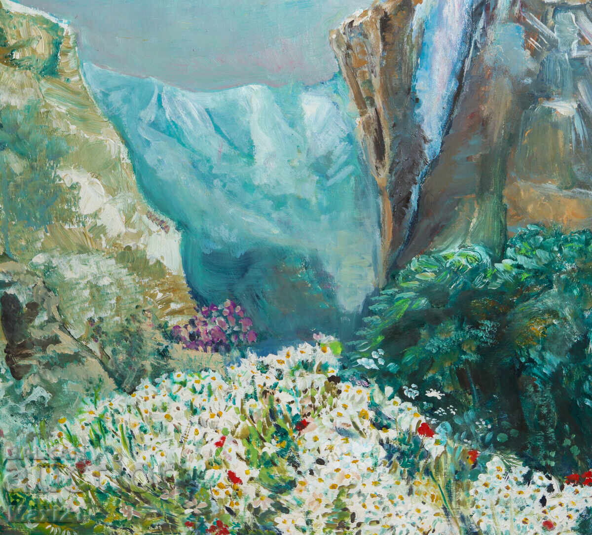 Oil painting mountain landscape spring - 5