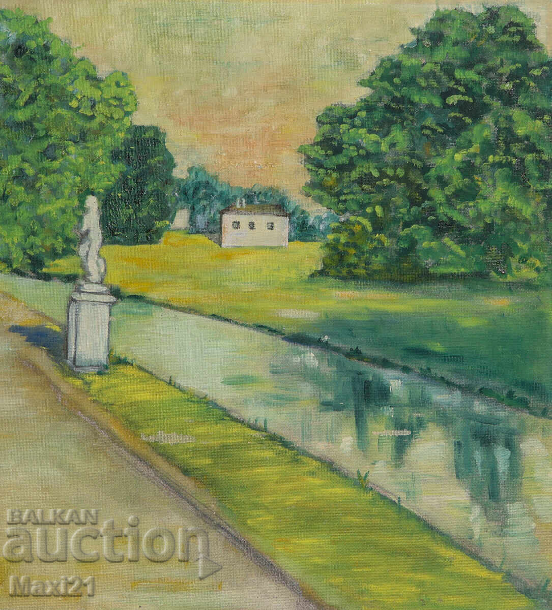 Oil painting landscape beautiful park Oil painting landscape beautiful park