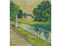 Tablou ulei pe pânză peisaj parc frumos