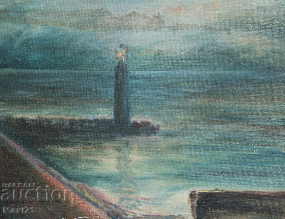 Delivery of Oil painting landscape seascape lighthouse