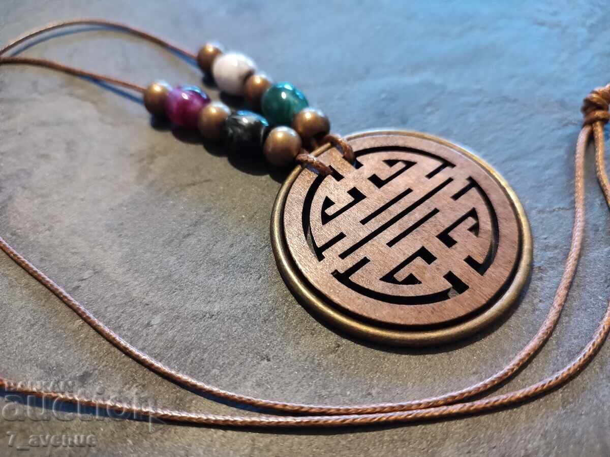 Necklace, jewelry, ART pendant, hieroglyph: longevity 6.11.25 with price 49.00 BGN | € 25.05