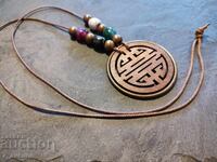 Колие, накит, АРТ медальон, йероглиф: дълголетие 6.11.25