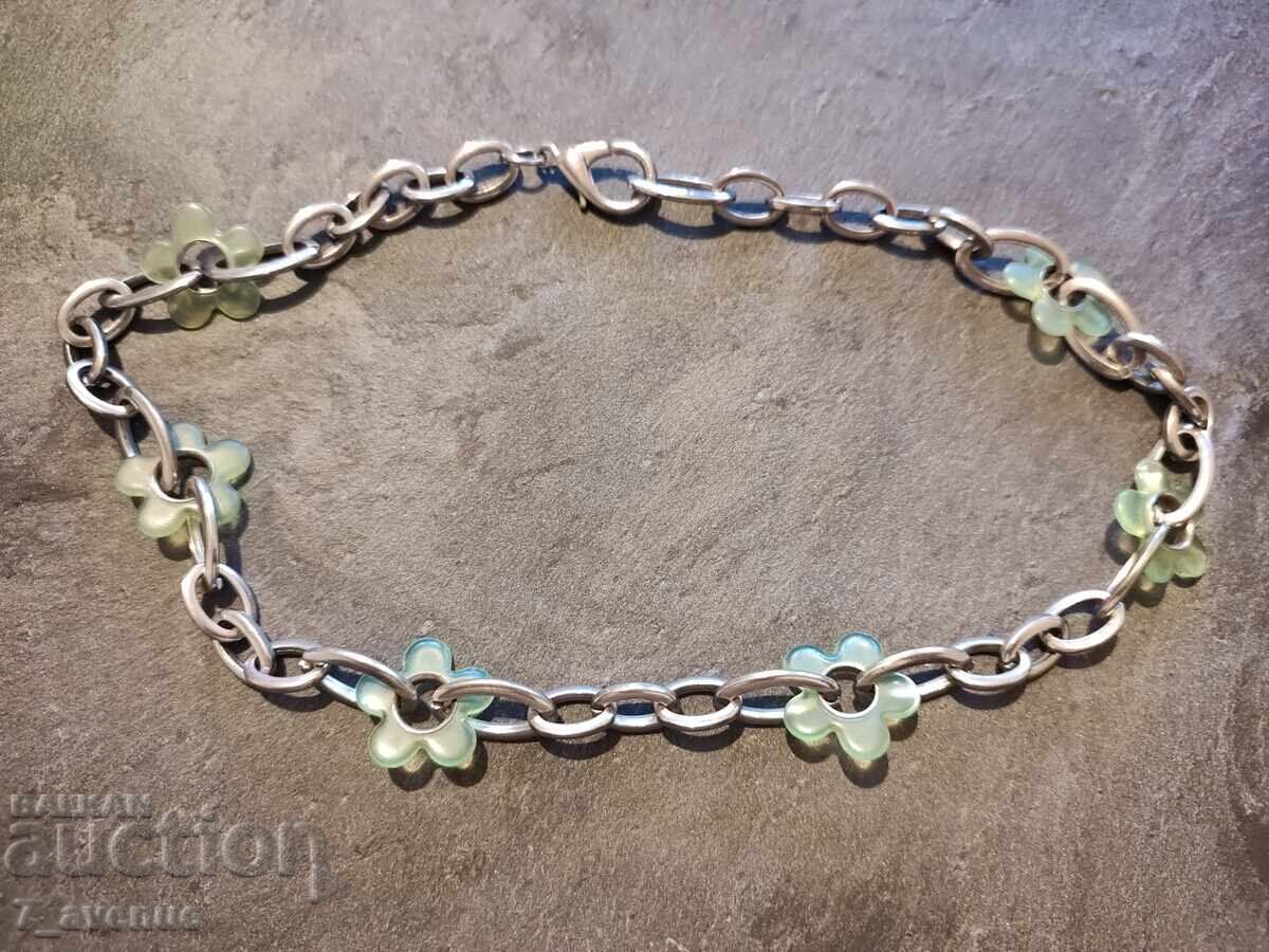 Аукцион Колие, накит, гердан, красиви нежни зелени цветя, 6.11.25