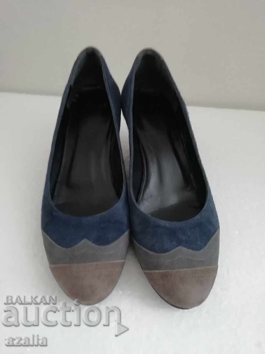 Delivery of Italian shoes, tricolor suede, genuine leather, size 36