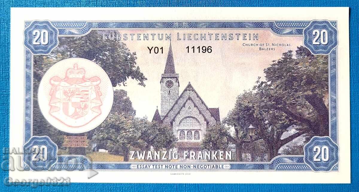 Liechtenstein 2020 20 franci UNC Emisie Privată Nouă cu preț 21.99 BGN | € 11.24 Liechtenstein 2020 20 franci UNC Emisie Privată Nouă cu preț 21.99 BGN | € 11.24